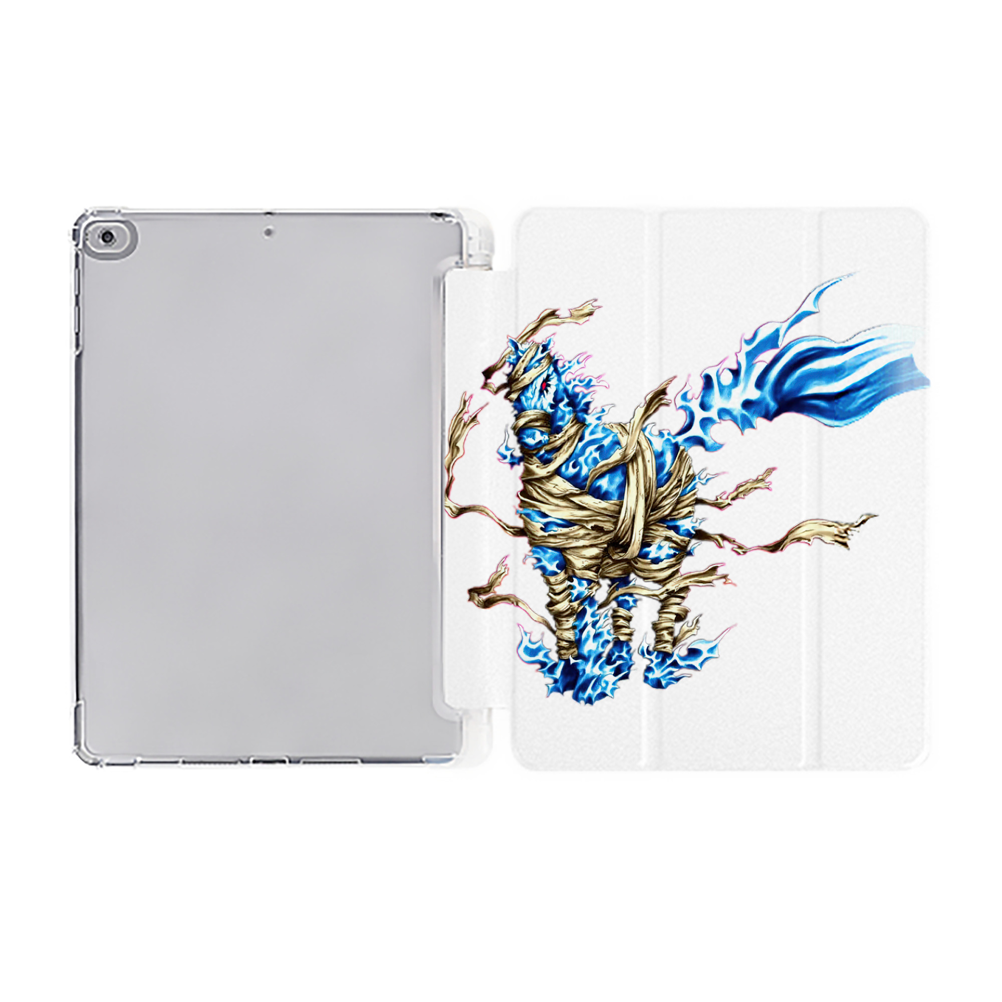 （画像用） 遊☆戯☆王 Yu-Gi-Oh! IPad ケース ペン収納付き 三つ折りスタンド PUレザー×シリコン 対応機種9.5/10.5/10.9インチ